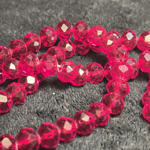 Vibrant Ruby Red Crystal Rondell Beads - Picture 1 of 6